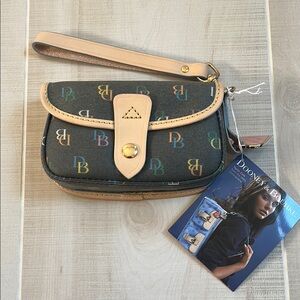 Dooney & Bourke Black Monogram Taylor Cole Wristlet